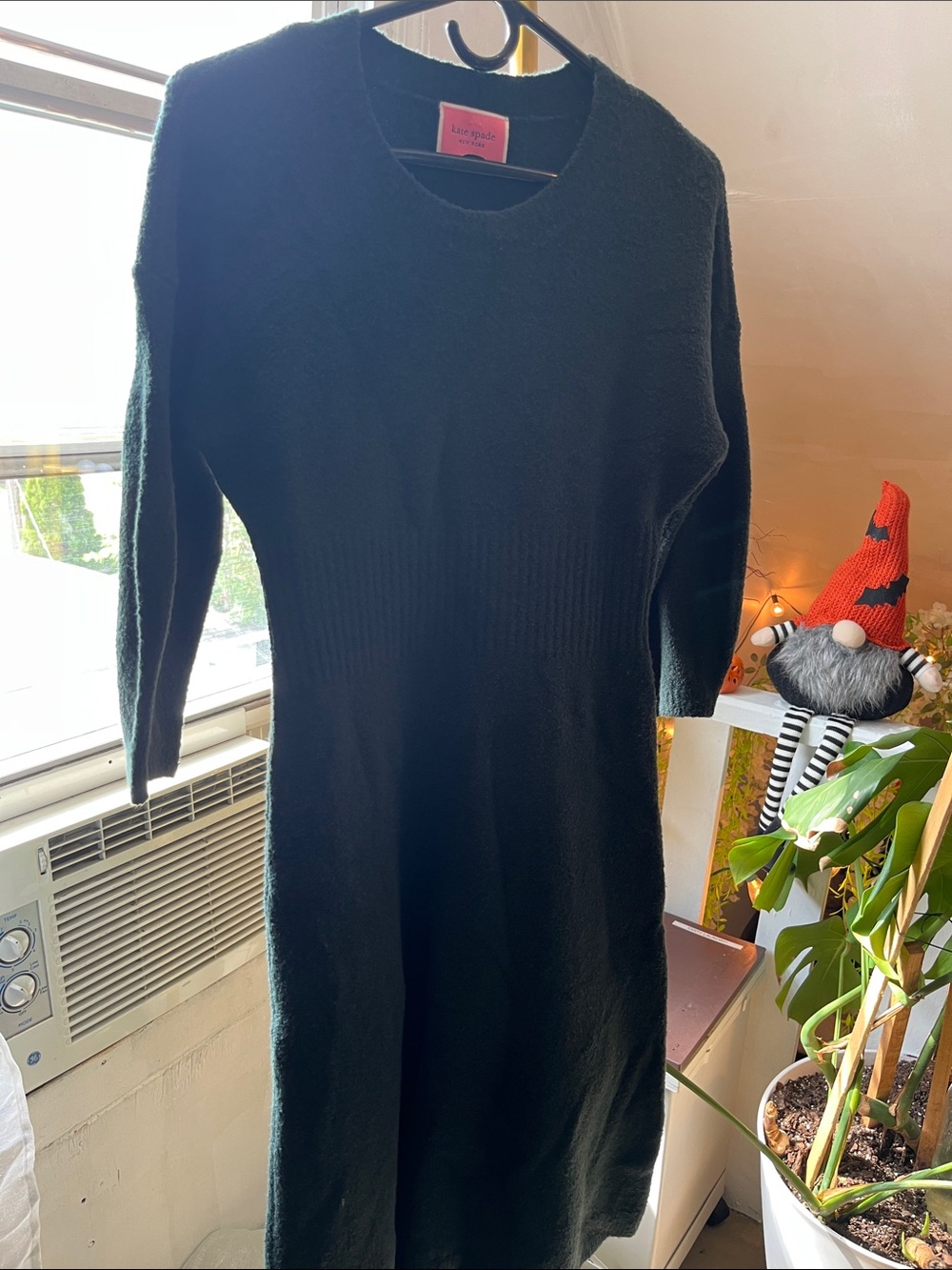 kate spade black crewneck long sleeve knit dress